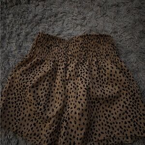 Leopard Print High-Waisted Shorts